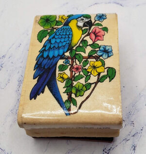 Parrot Macaw With Flowers Sky Kids Wood Mounted Rubber Stamp